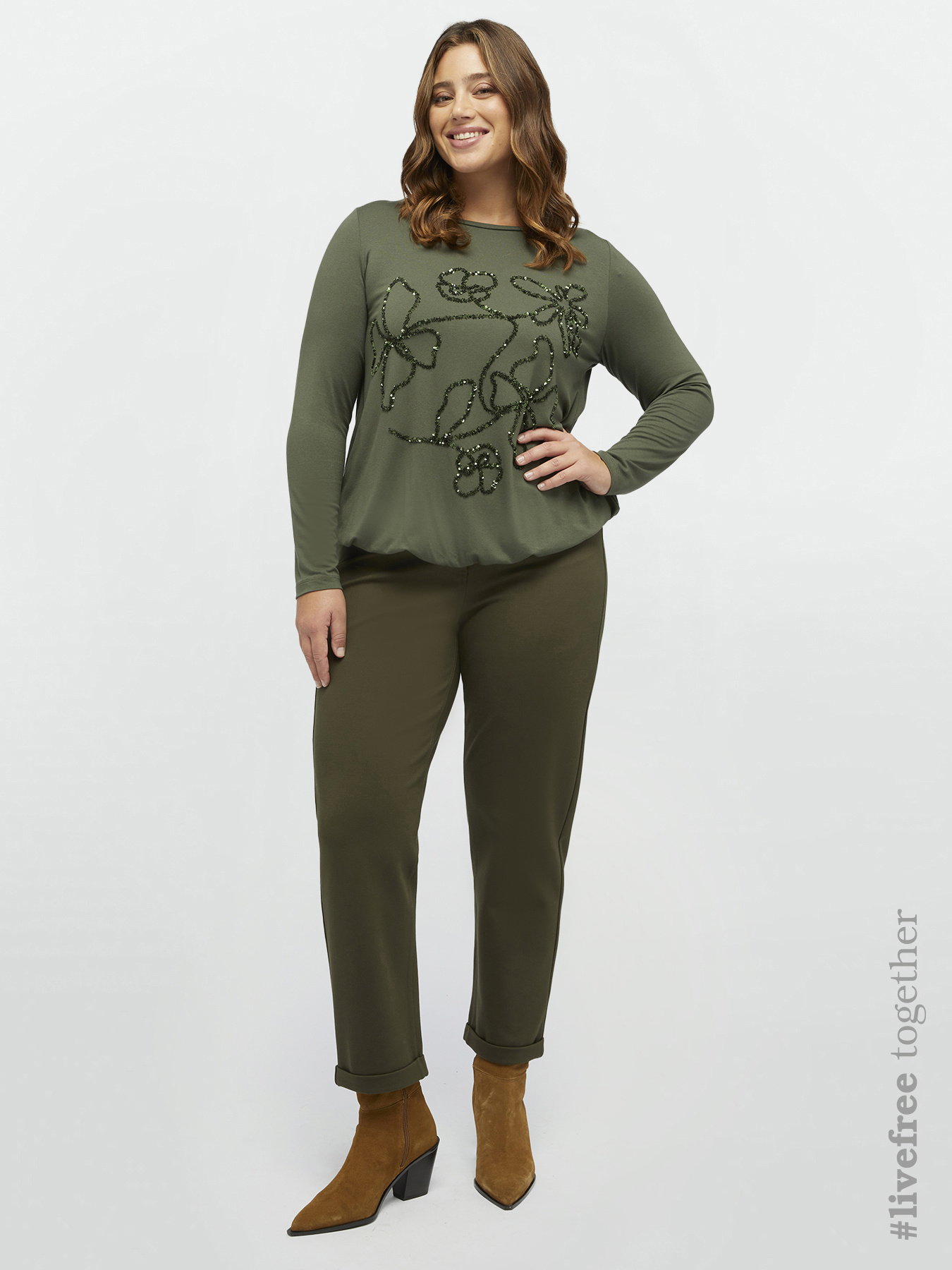 LENZING&trade; ECOVERO&trade; viscose straight trousers image number 0