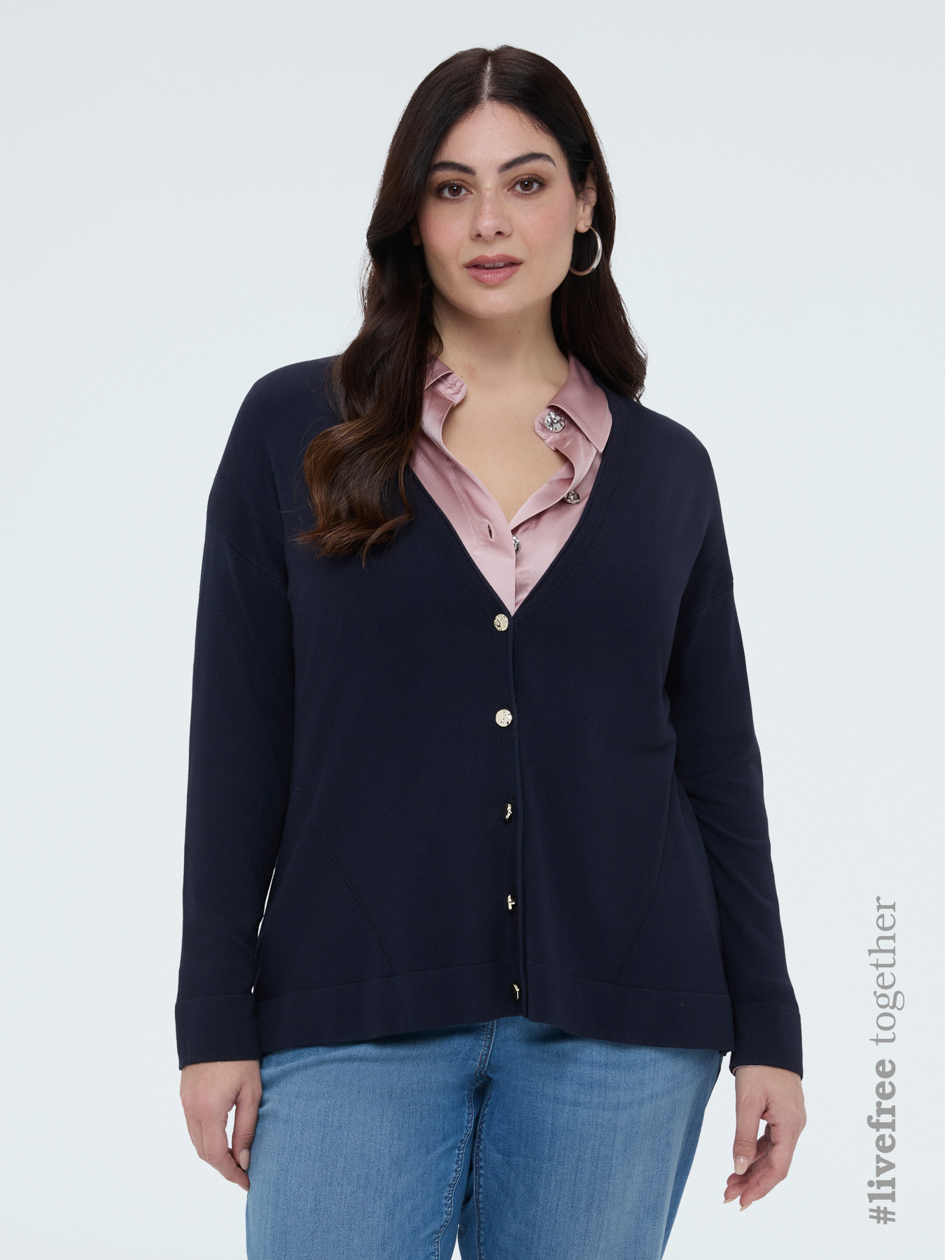 V-neck cardigan with buttons image number 0