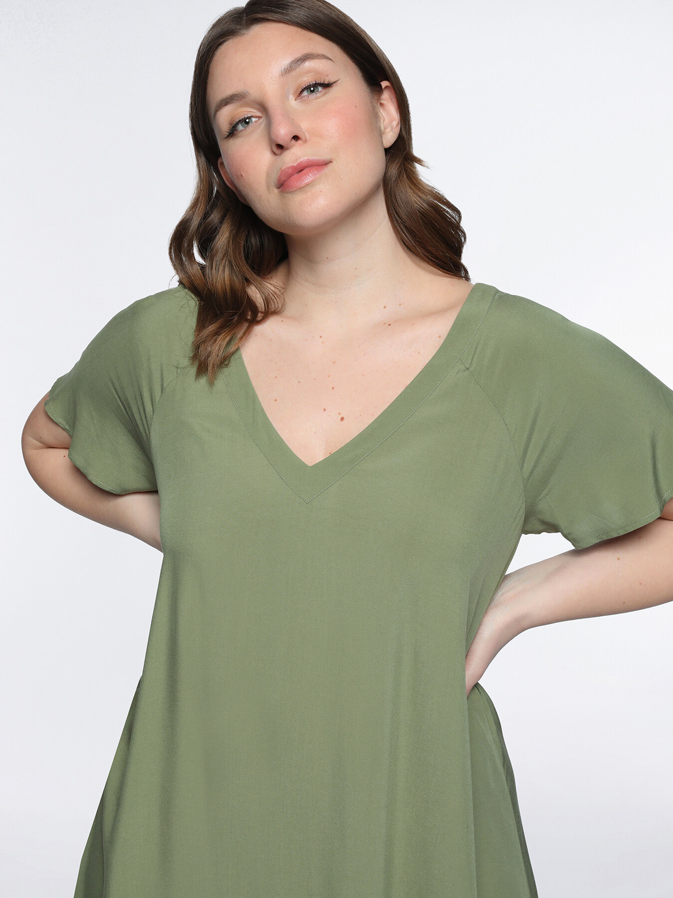 Vestito lungo in viscosa ECOVERO&trade; image number 2