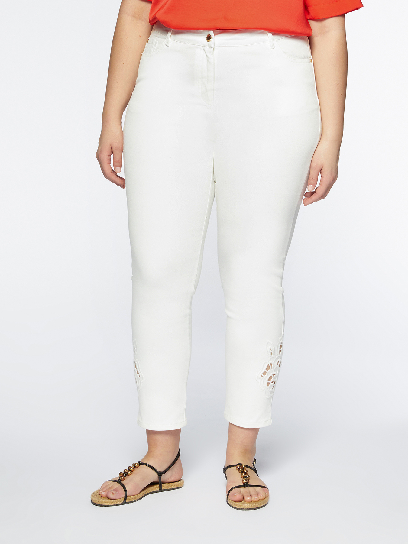 skinny trousers with embroidery image number 0