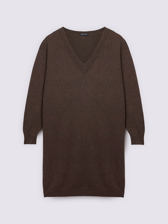 Maglia lunga con scollo a v - vista alternativa | Fiorella Rubino