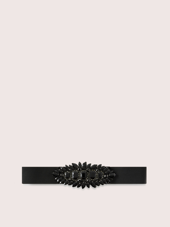 Elasticated belt with jewel embellishments