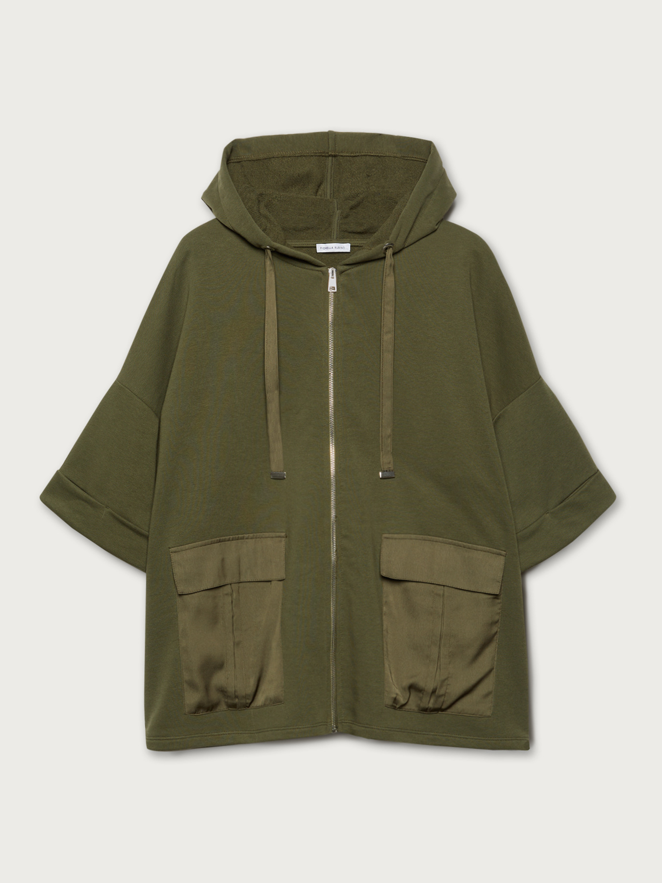 Felpa con tasche in raso image number 3