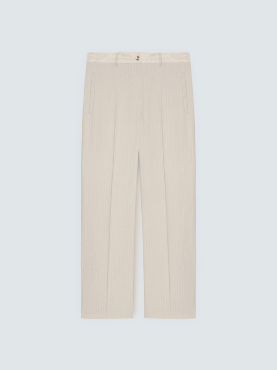 Regular Pinstripe Effect Trousers