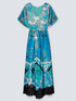 Bedrucktes langes Kleid mit Gürtel image number 5