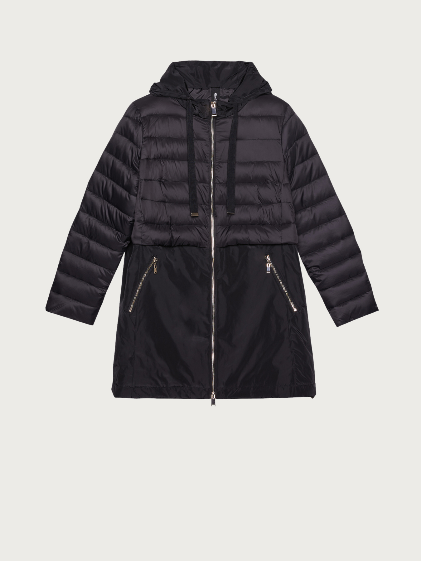 Piumino lungo in due tessuti image number 3