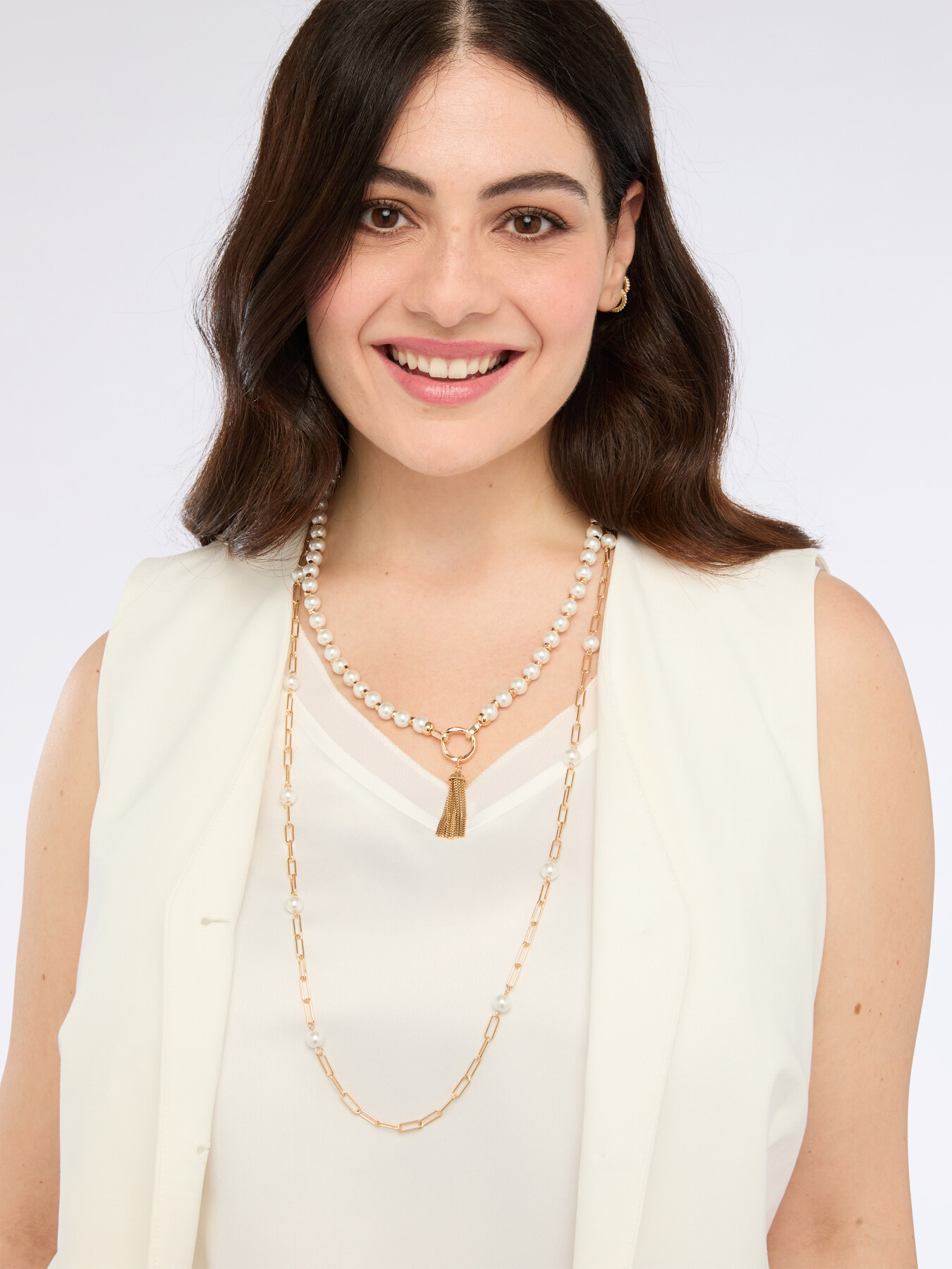 Multi-strand necklace with tassel image number 0