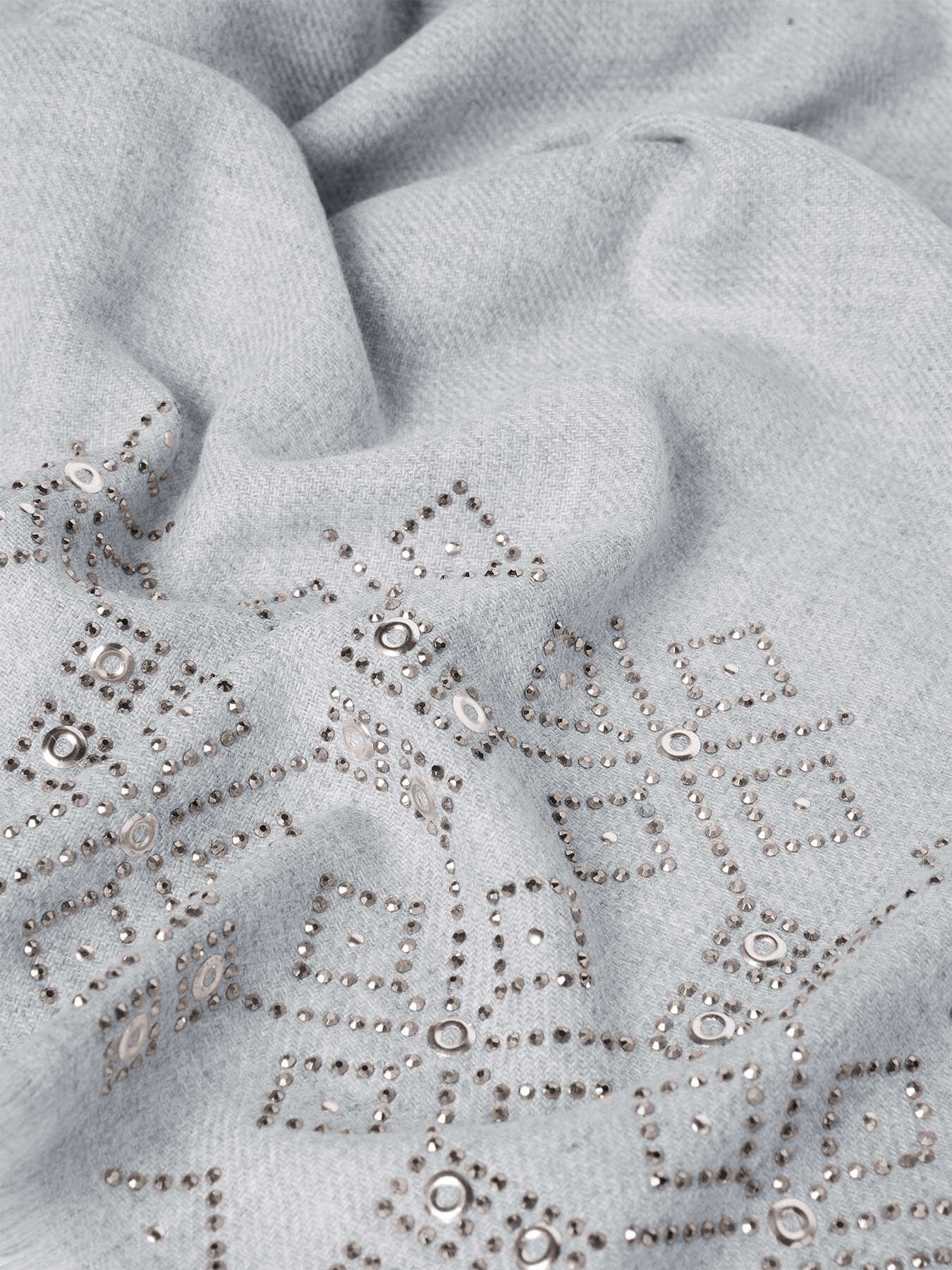 Scarf with rhinestone and stud applications image number 2