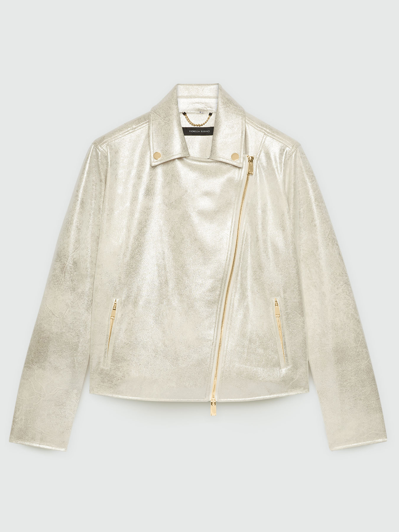 Shimmer fabric biker jacket image number 5