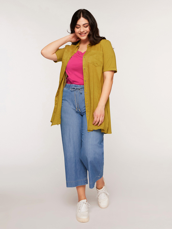 Fiorella Rubino Pantaloni cropped in chambray Donna