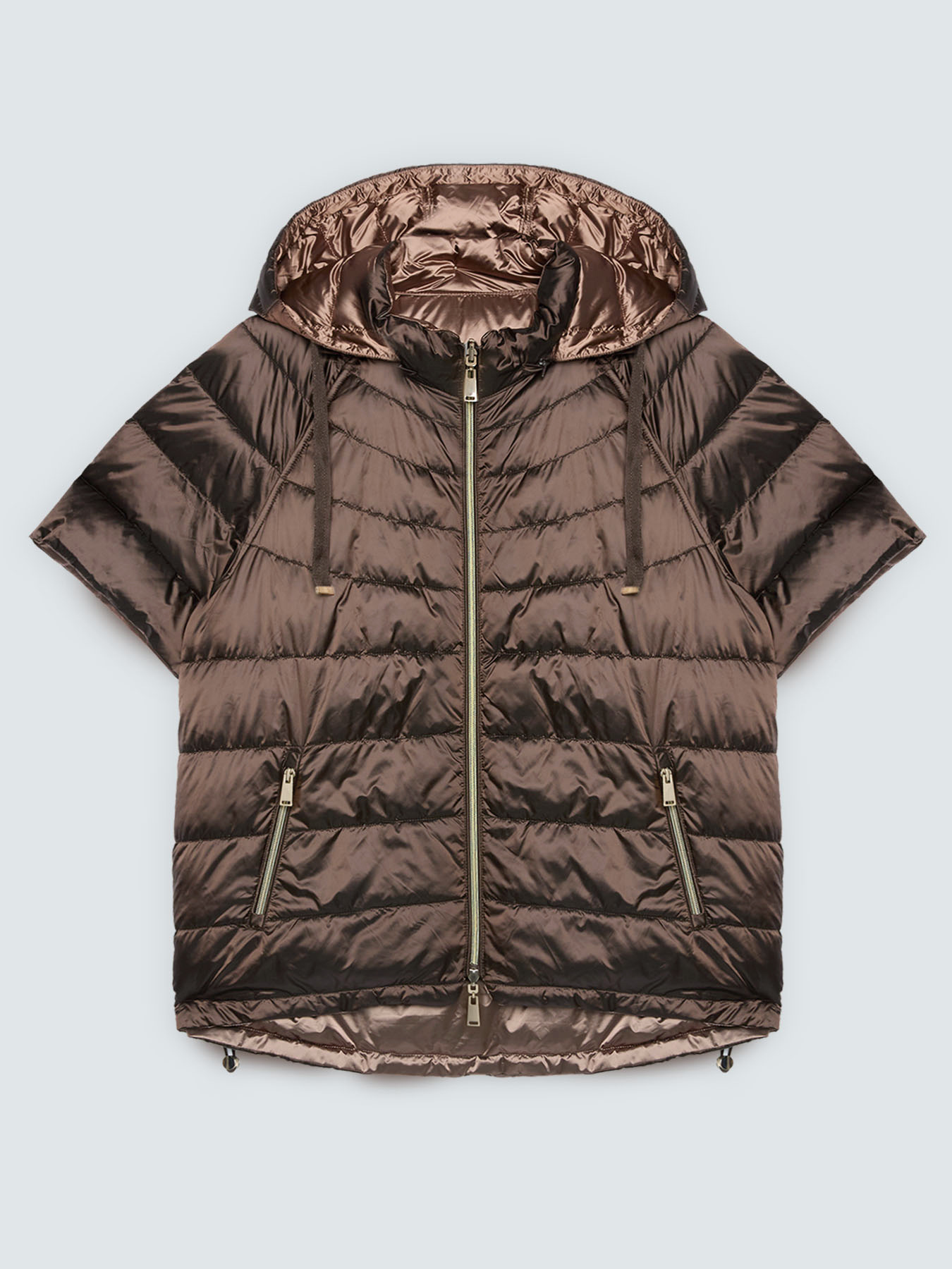 Reversible short-sleeve puffer jacket image number 7