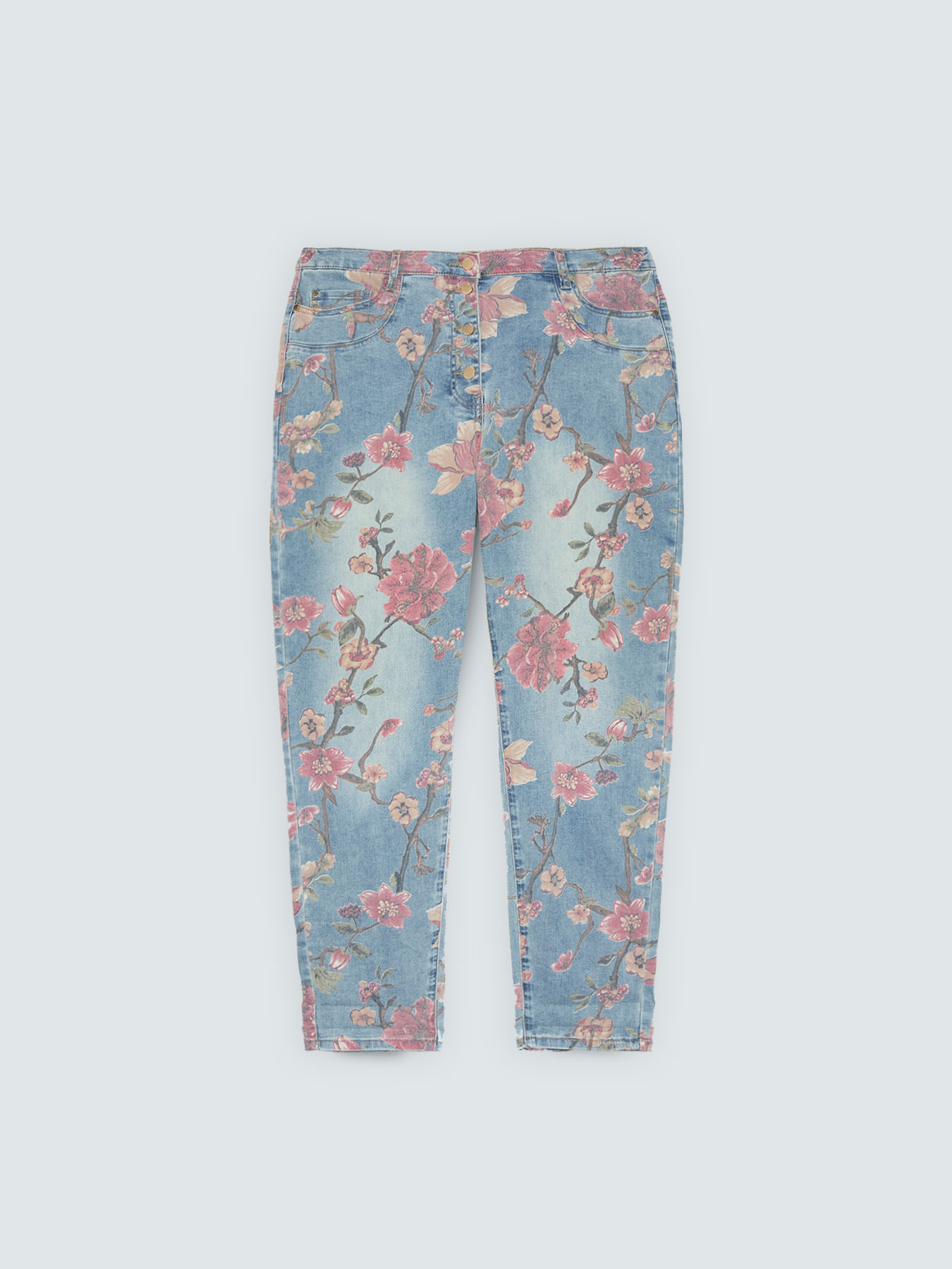 Barrel Jeans with floral print image number 4