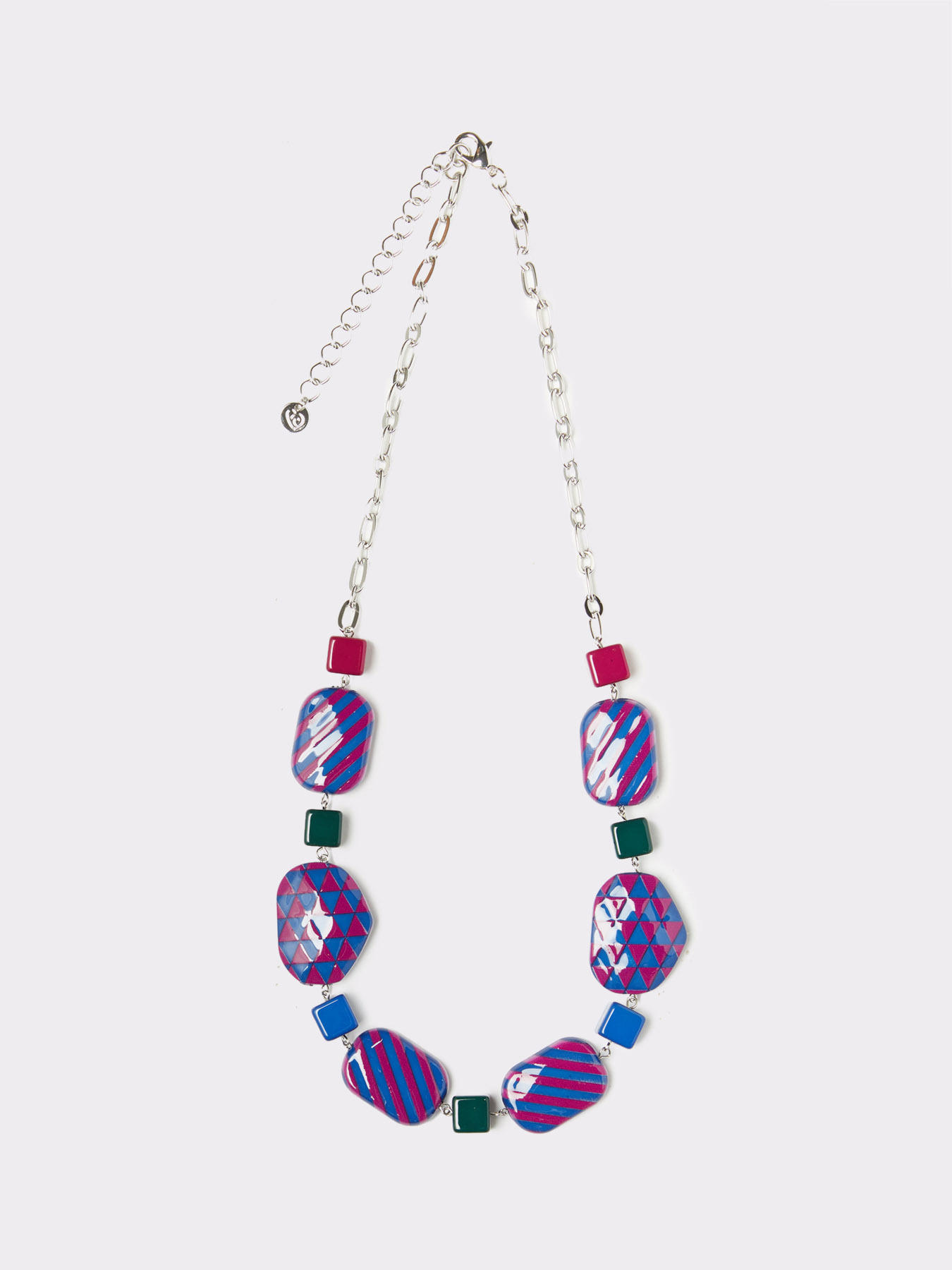 Long necklace with optical print image number 0