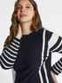LENZING&trade; ECOVERO&trade; viscose striped sweater image number 2