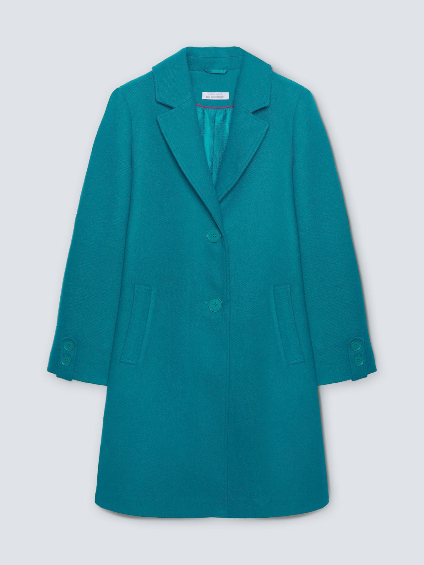 Diagonal fabric coat image number 4