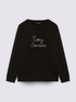 Crew neck sweater with Cozy Season embroidery image number 4