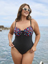 One-piece swimsuit with balconette cups and polka dots image number 0