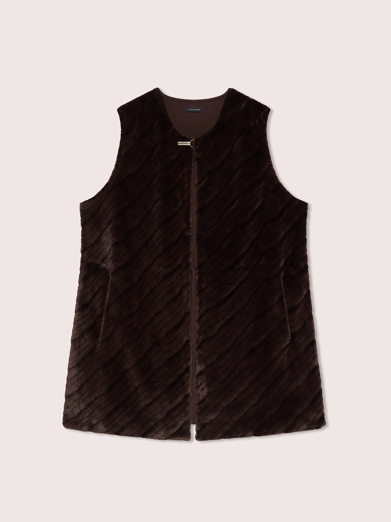 Long plush gilet image number 4