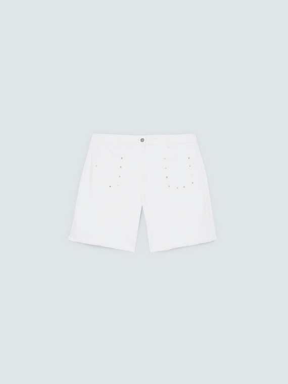 Mixed cotton shorts with studs