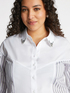 Shirt with striped inserts and rhinestones on the collar image number 4