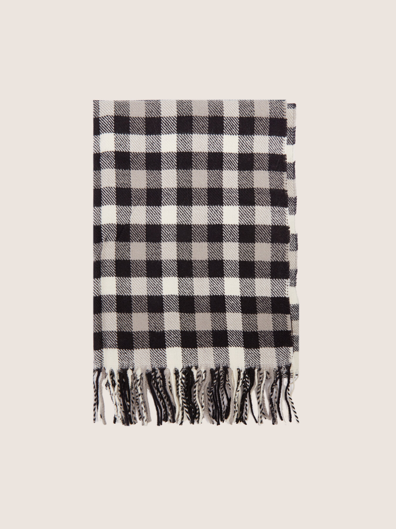 Schwarz und Wei&szlig; karierter Schal image number 1