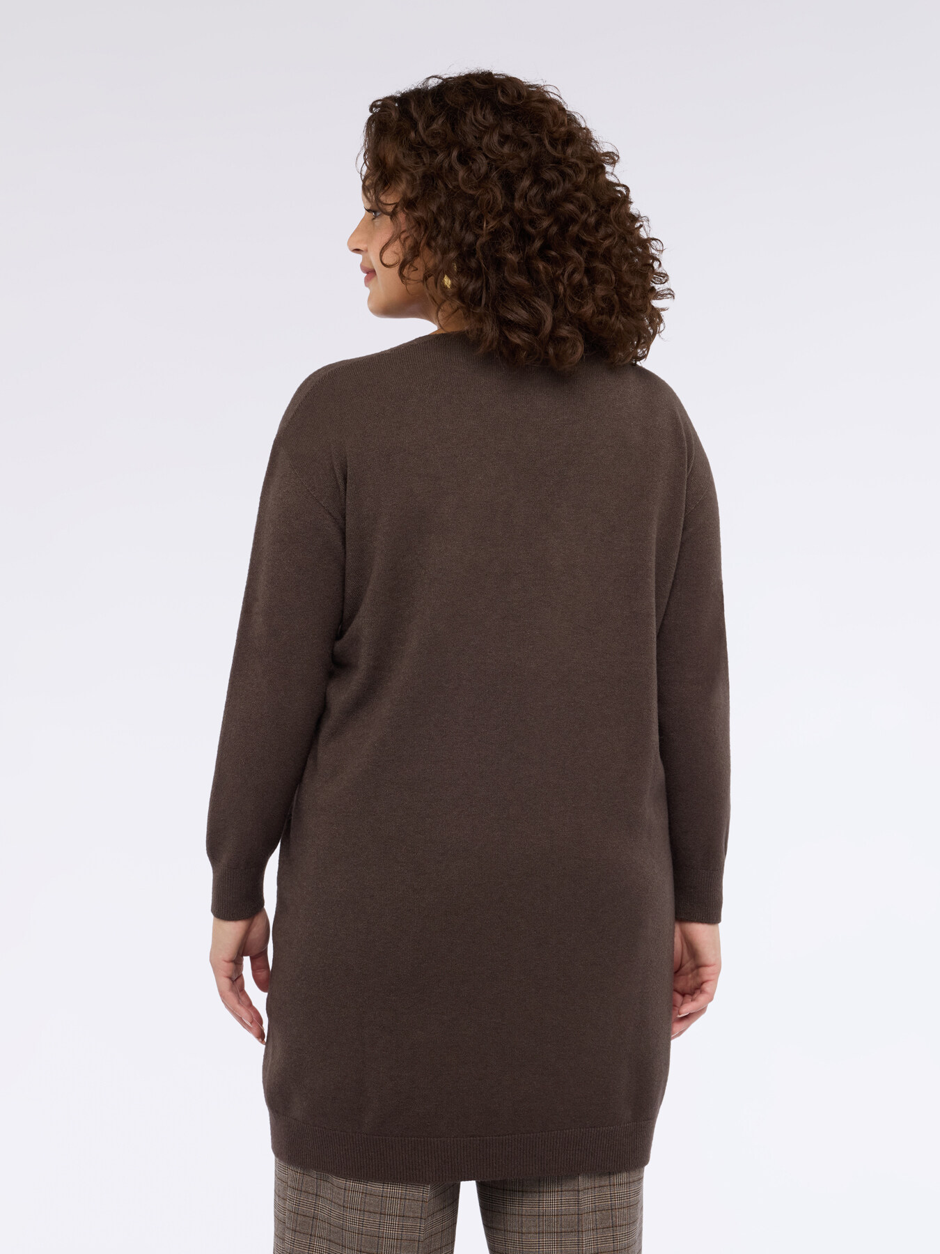 Long sweater with V-neck image number 1