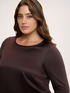 T-shirt bimaterica in raso e jersey image number 3