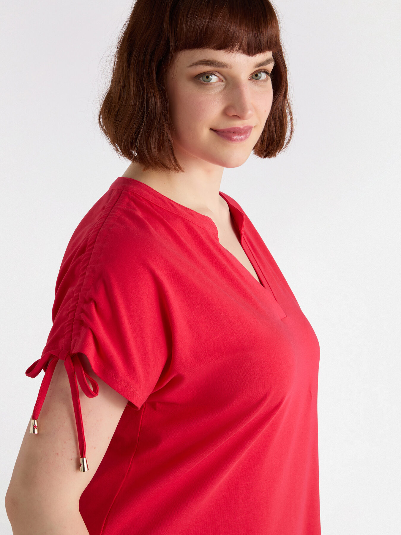 Dress with drawstring on the shoulders image number 1