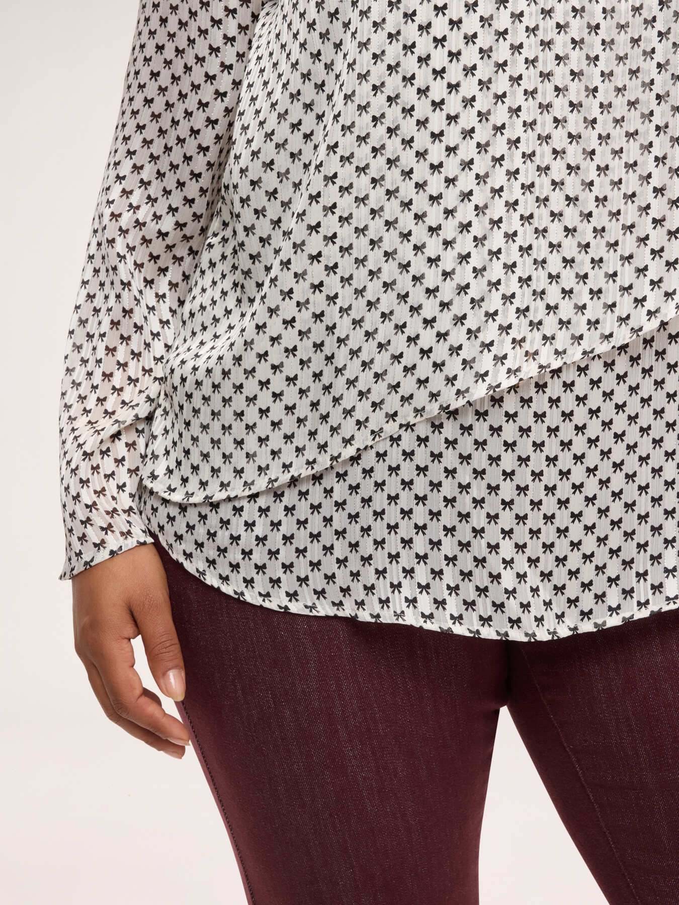 Georgette blouse with ruffle print image number 3