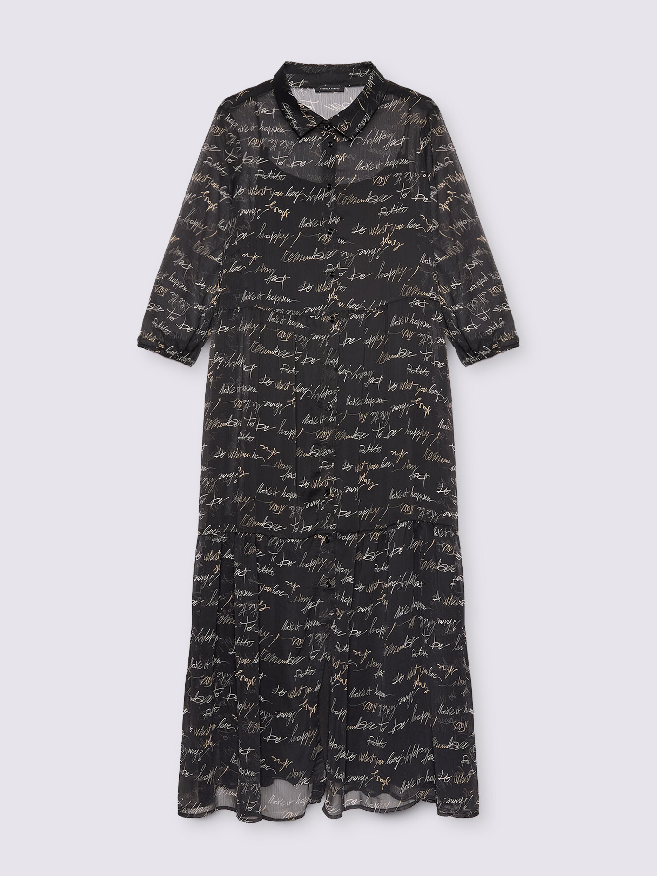Long shirt dress with lettering print image number 4