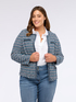 Boucl&eacute; fabric jacket with beads image number 1