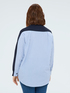 V-neck sweater with striped inserts image number 1