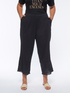 Pantaloni cropped con bordi in sangallo image number 0