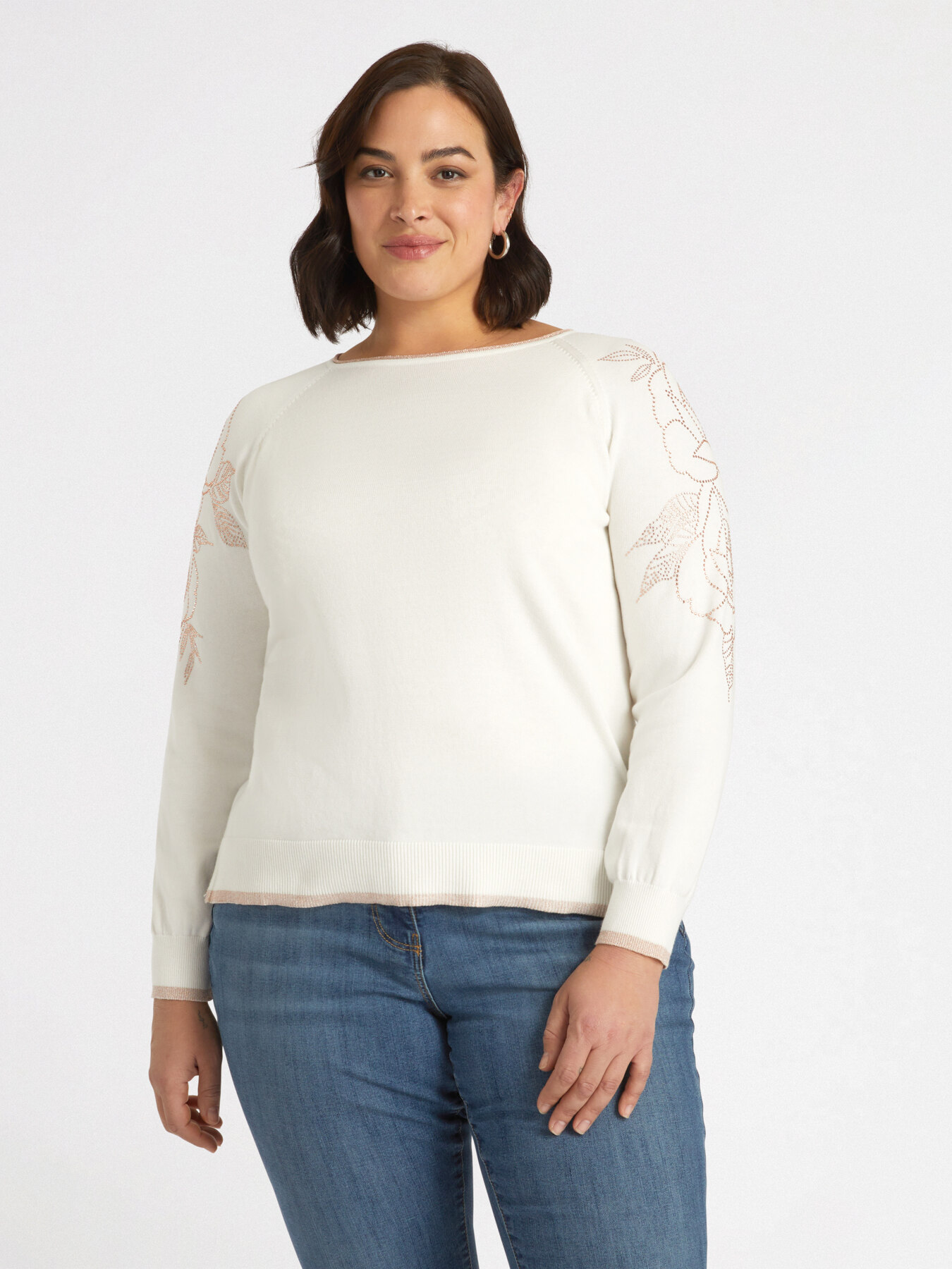 Pull avec broderie à fleurs image number 0