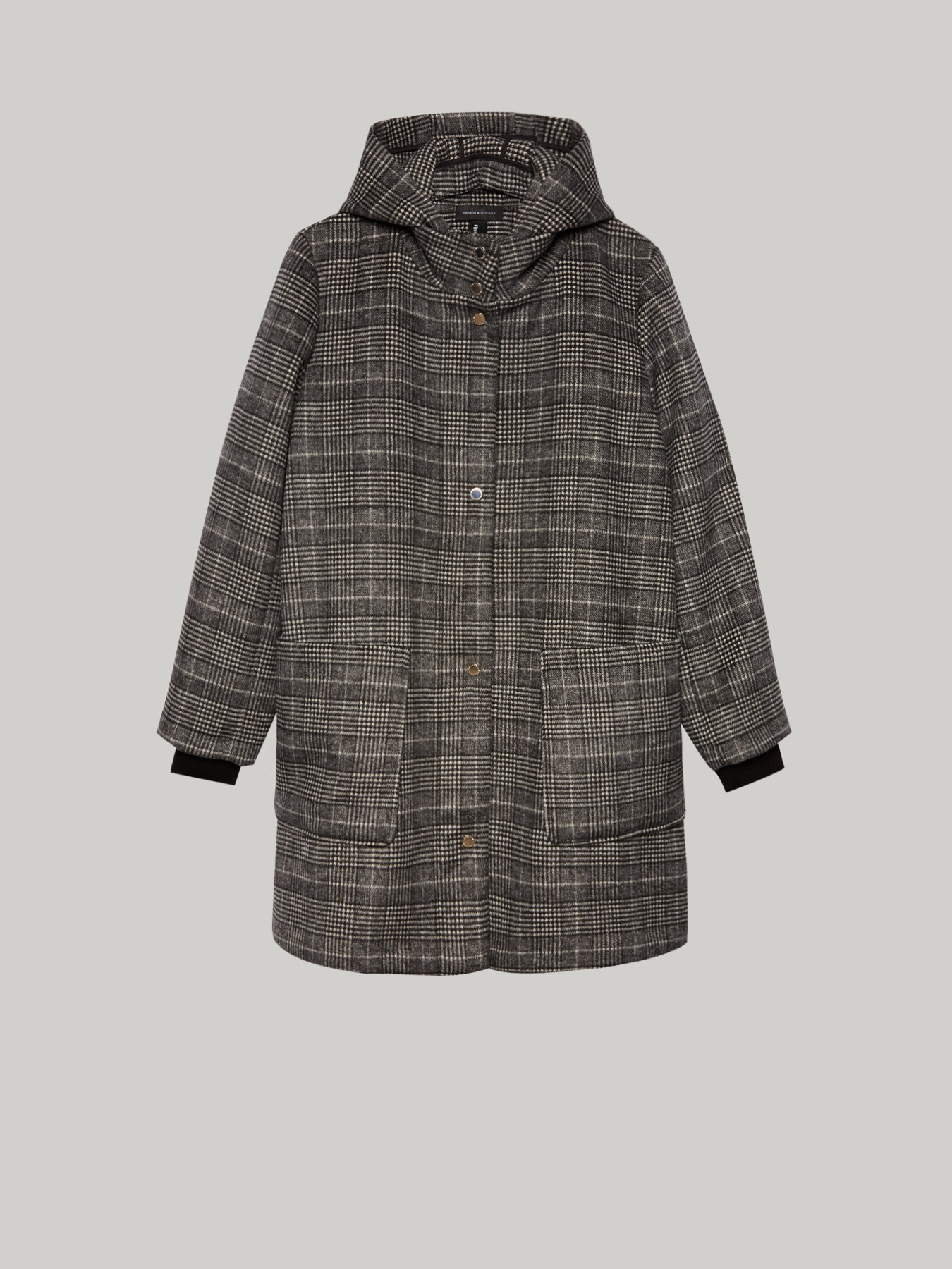 Mantel aus Glencheck mit Kapuze image number 3