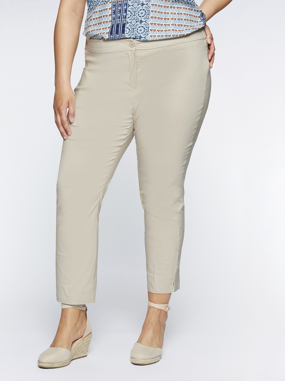 Fiorella Rubino - Pantaloni modello New York Donna, Beige Taglia: L (56-58 IT)