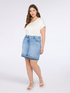 Two-material V-neck T-shirt image number 0