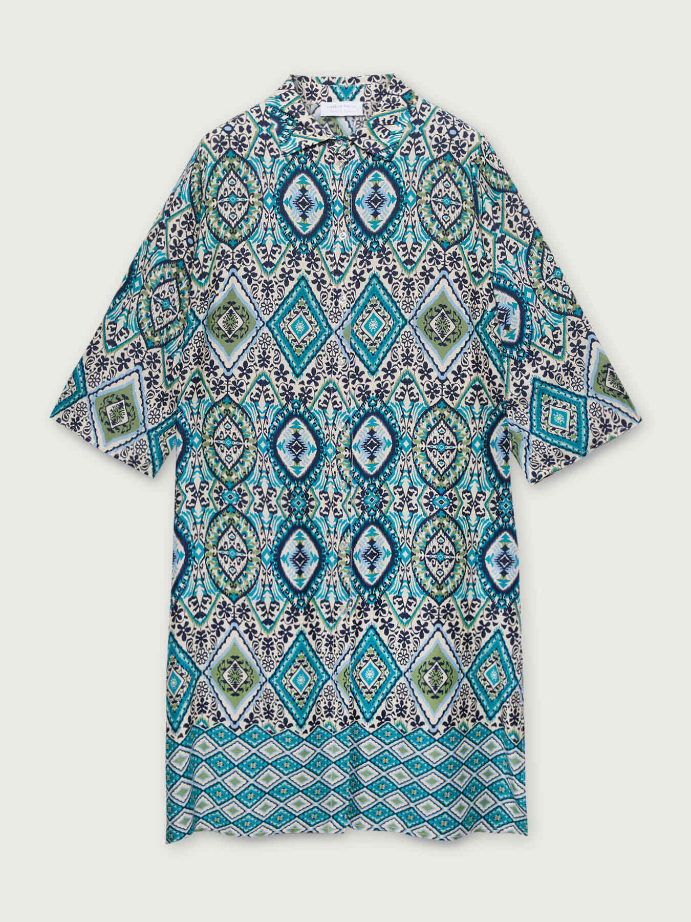 Vestido relaxed fit con estampado &eacute;tnico image number 3