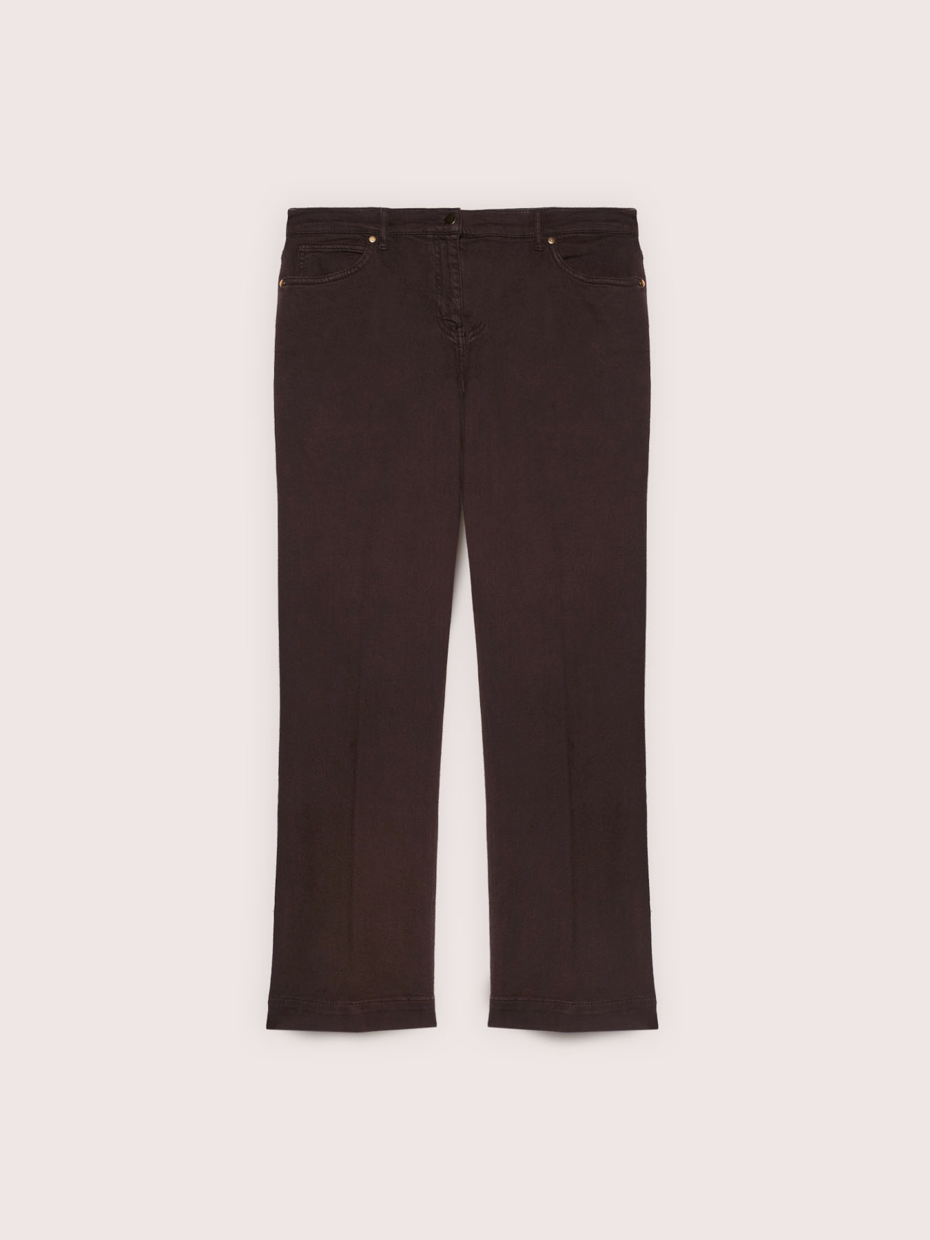 Stretch cotton flare trousers image number 4