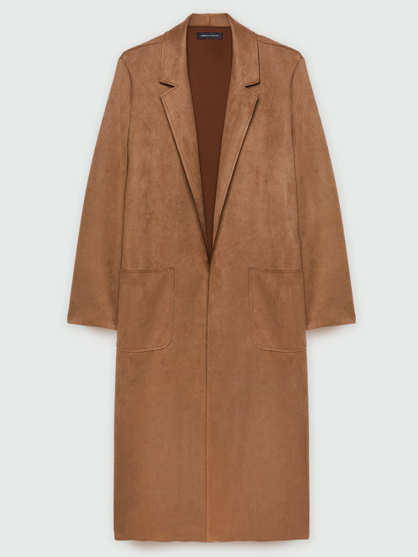 Long soft touch trench coat open in front image number 5