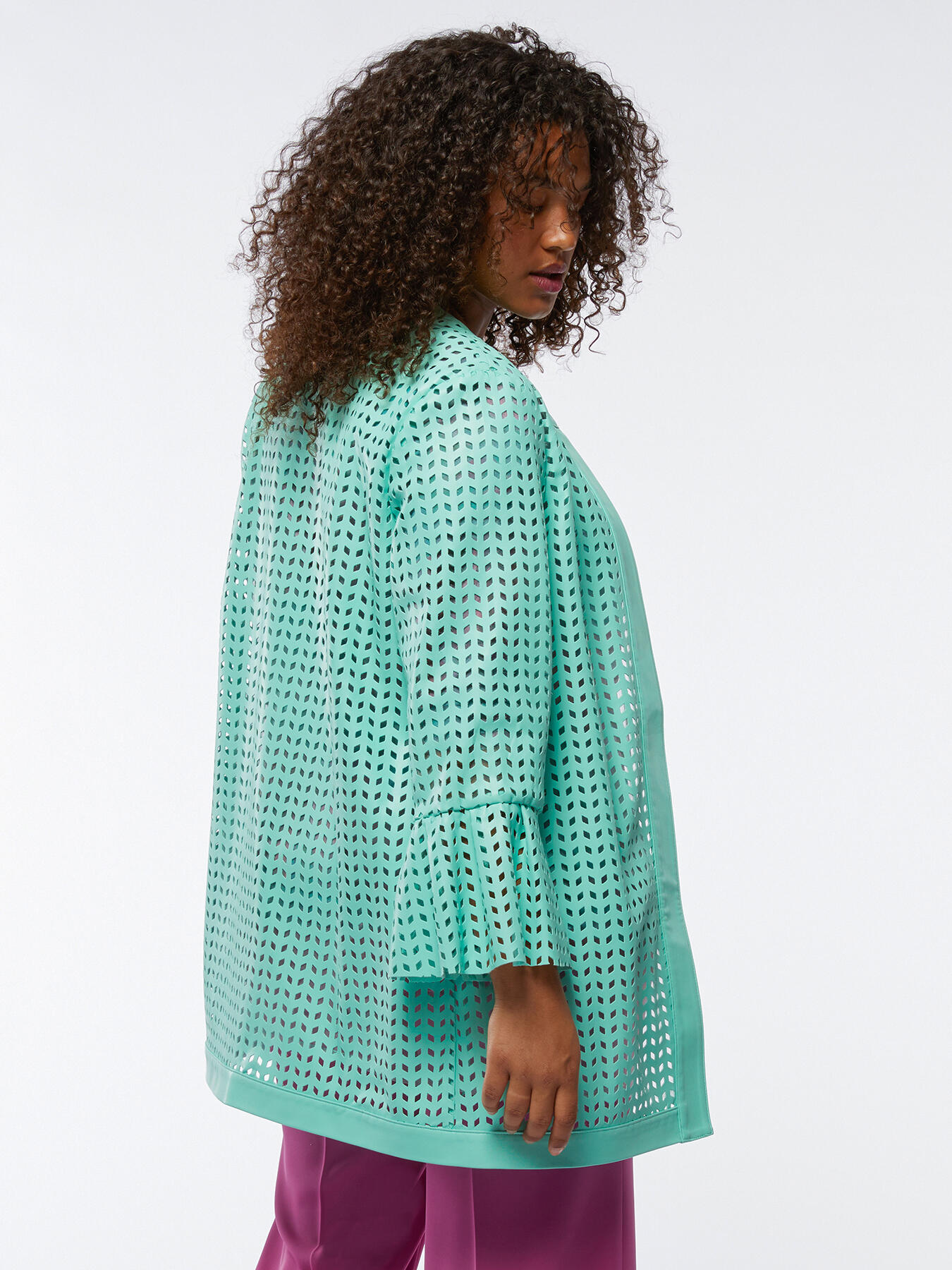 Long openwork jacket image number 1