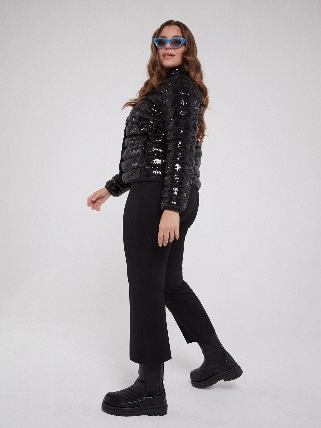 Full sequined down jacket with Sorona&reg; Aura padding image number 5