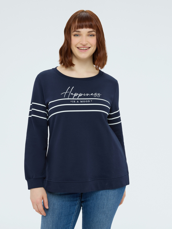 Sweat-shirt en coton avec imprim&eacute;