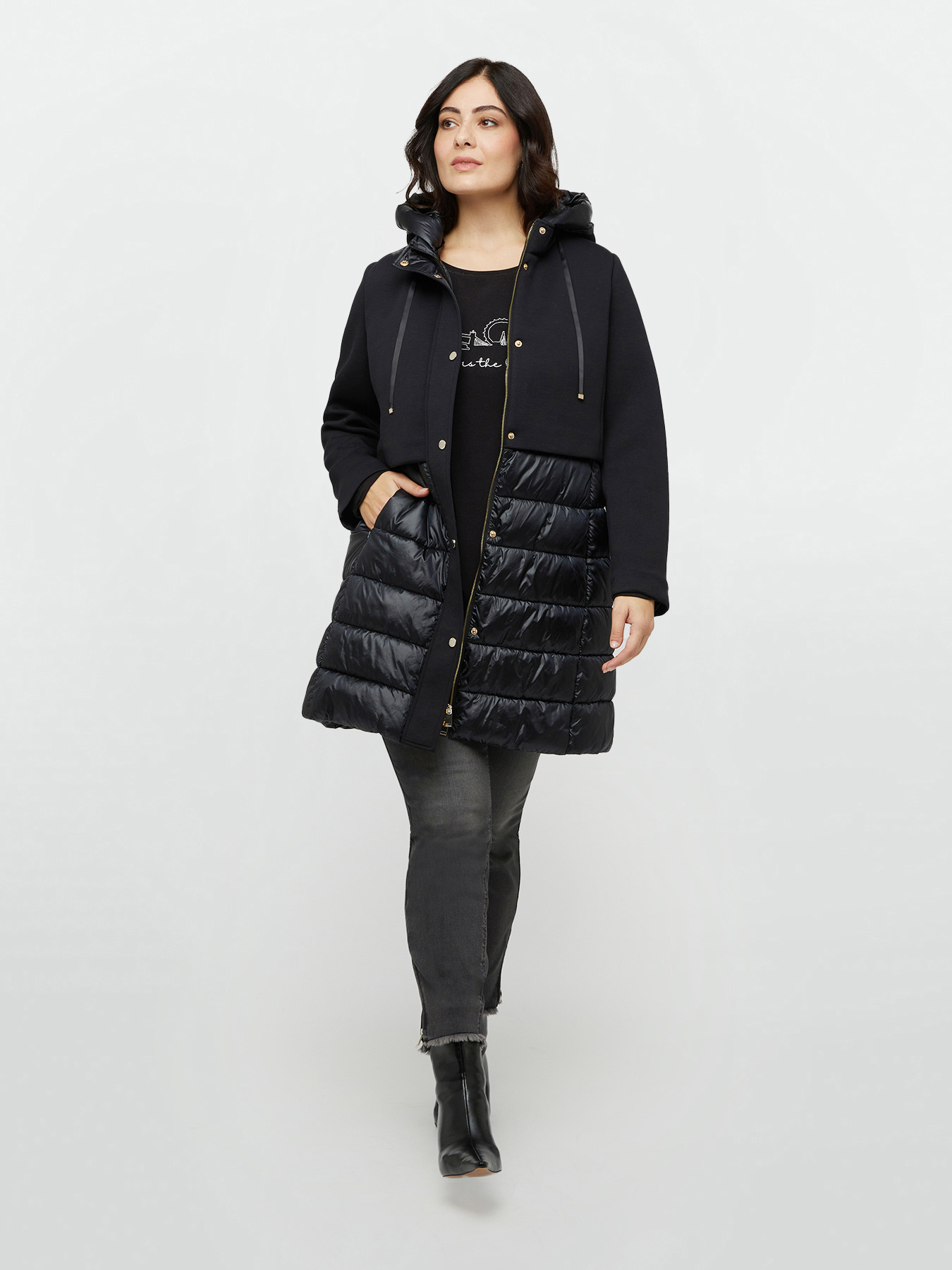 Daunenjacke aus zwei verschiedenen Materialien mit Sorona&reg; Aura-F&uuml;llung image number 2