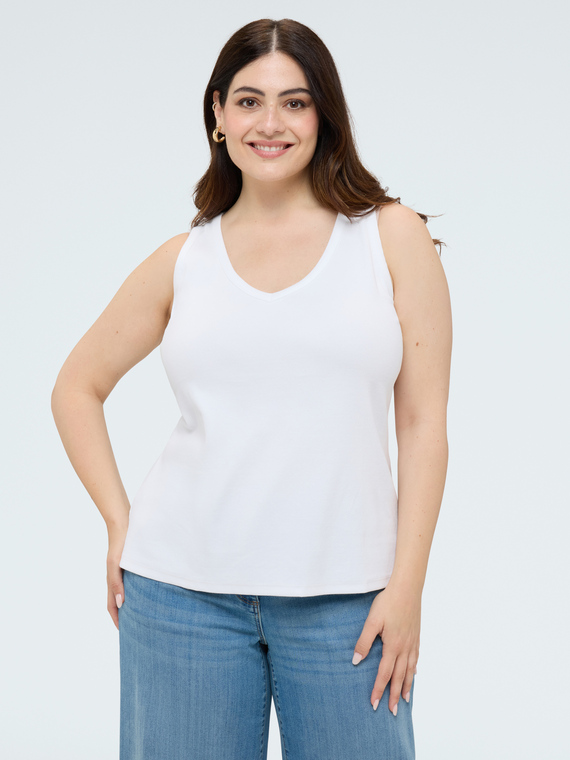 Jersey top with V-neck