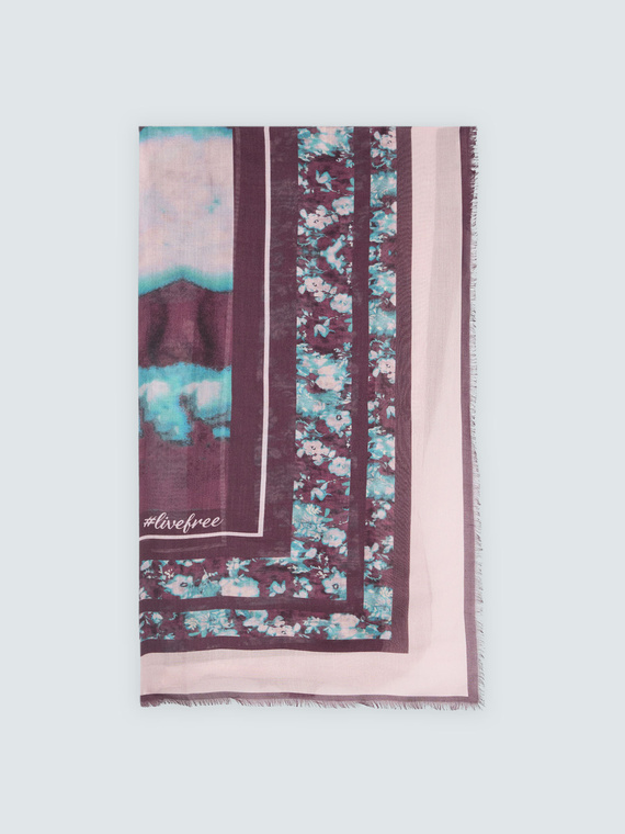 Foulard long en m&eacute;lange viscose avec imprim&eacute;