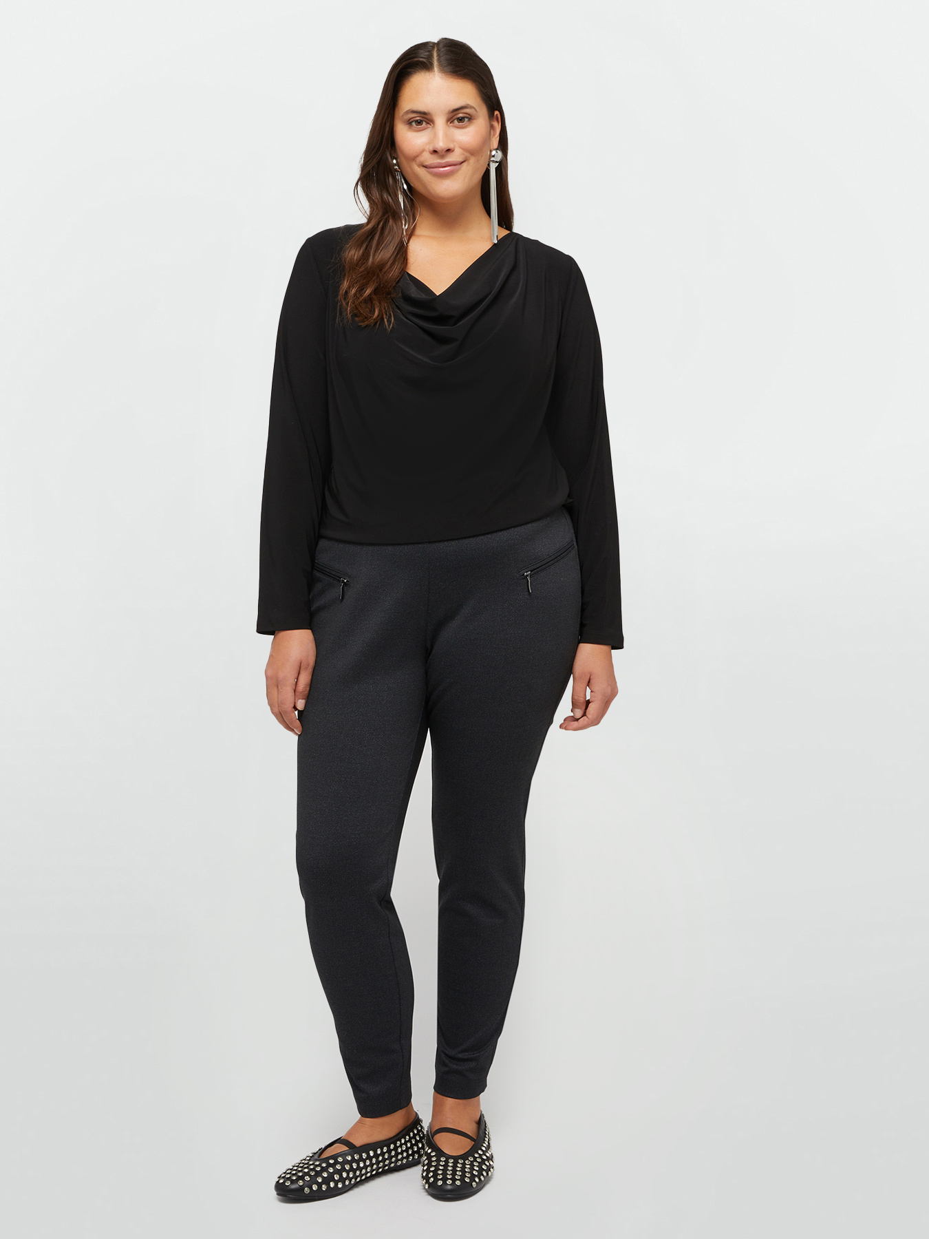 Milano knit fabric slim-fit trousers image number 0