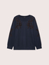 Milano stitch crew-neck sweatshirt with embroidery image number 4