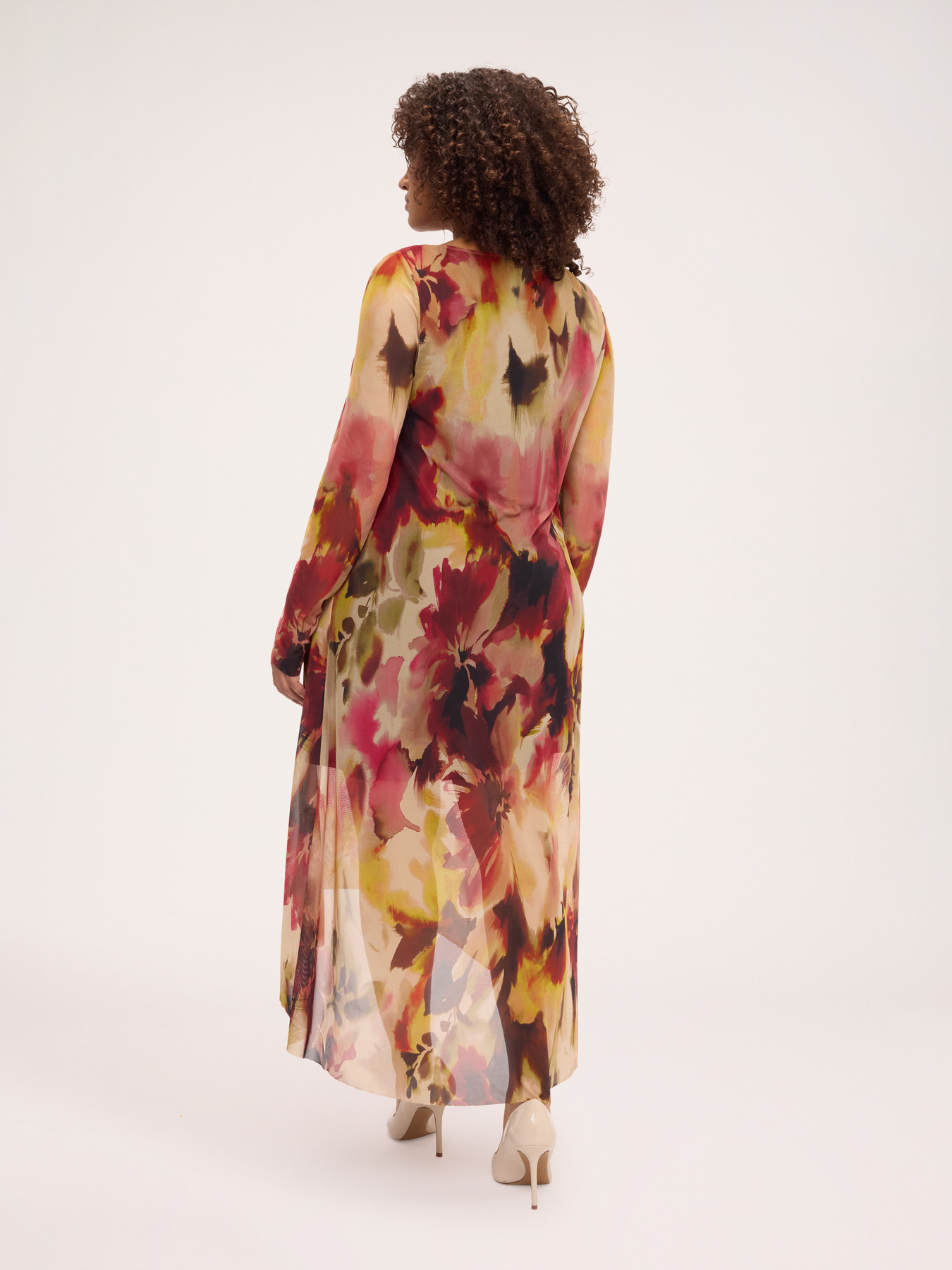Flared tulle dress with print image number 1