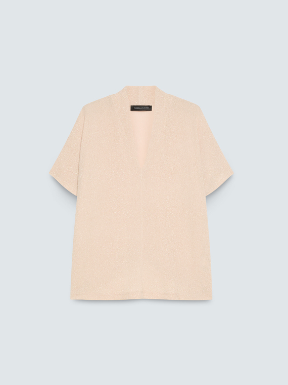 Lurex jersey T-shirt with kimono sleeves